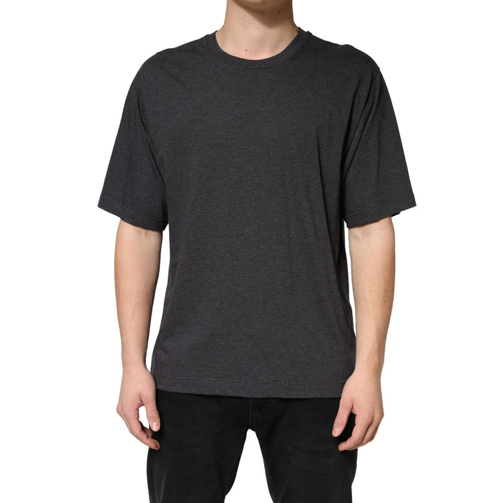 Dolce &amp; Gabbana Sample Sale Dolce &amp; Gabbana Dark Grey Cotton Crewneck Short Sleeve - | Designer outlet