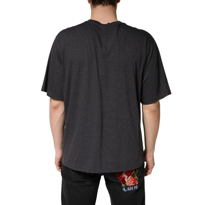 Dolce &amp; Gabbana Sample Sale Dolce &amp; Gabbana Dark Grey Cotton Crewneck Short Sleeve - | Designer outlet