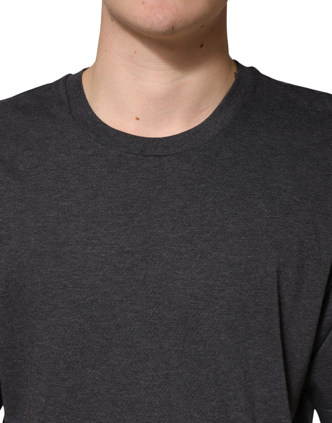 Dolce &amp; Gabbana Sample Sale Dolce &amp; Gabbana Dark Grey Cotton Crewneck Short Sleeve - | Designer outlet