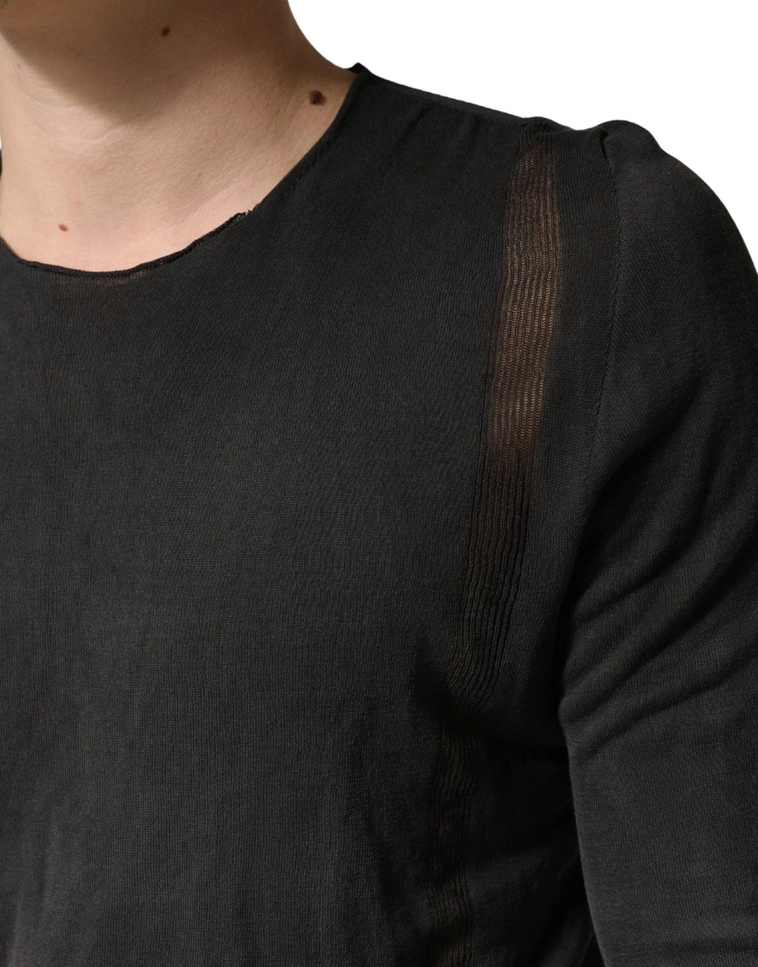 Dolce &amp; Gabbana Sample Sale Dolce &amp; Gabbana Dark Grey Cotton Crewneck Short Sleeve - | Designer outlet