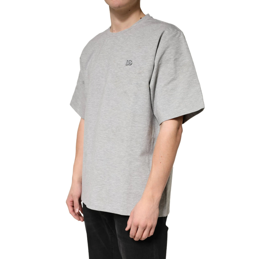 Dolce &amp; Gabbana Sample Sale Dolce &amp; Gabbana Grey Cotton Crewneck Short Sleeve T-Shirt - | Designer outlet