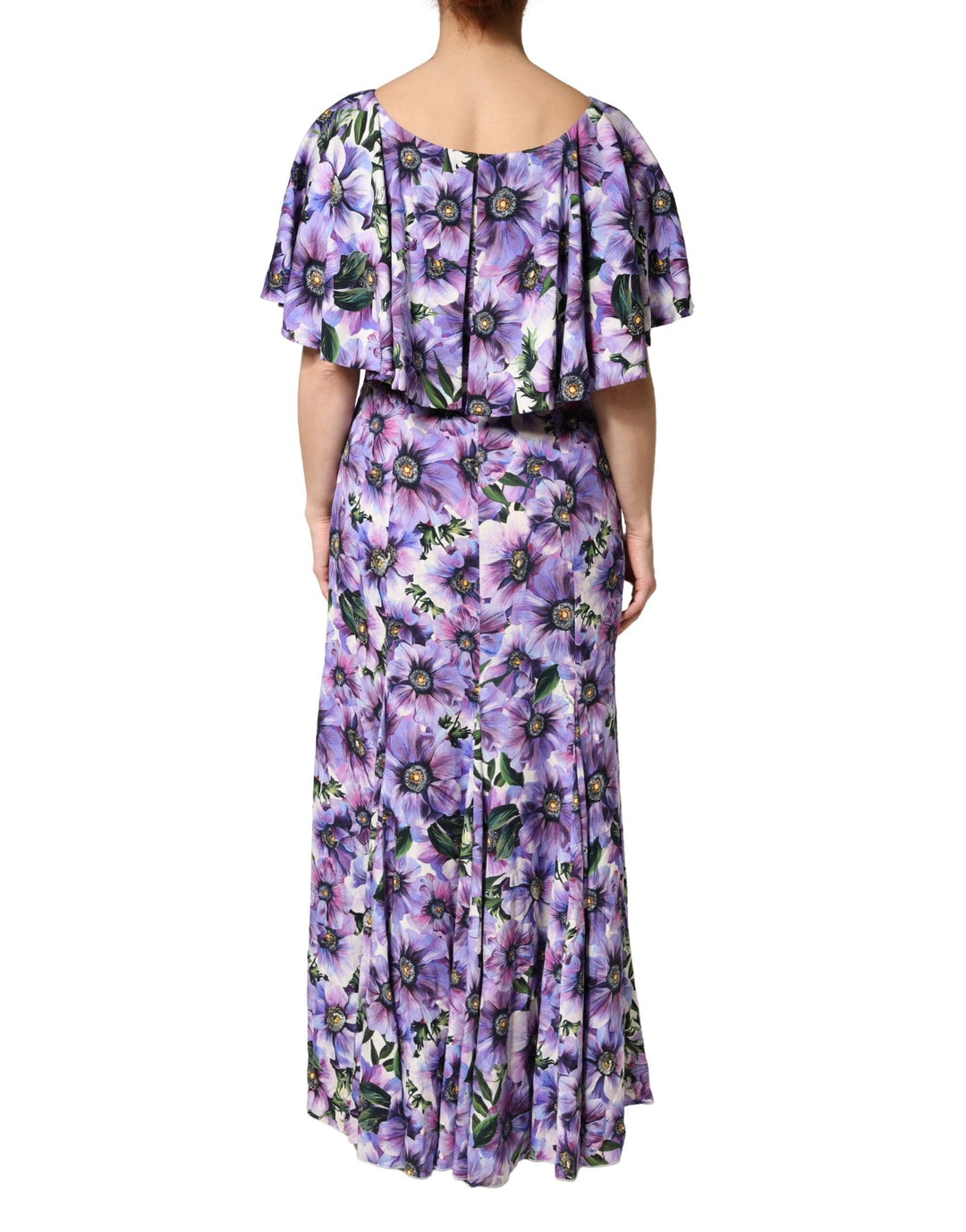 Dolce &amp; Gabbana Sample Sale Dolce &amp; Gabbana Purple Floral Silk Stretch Elegant Gown Dress - | Designer outlet