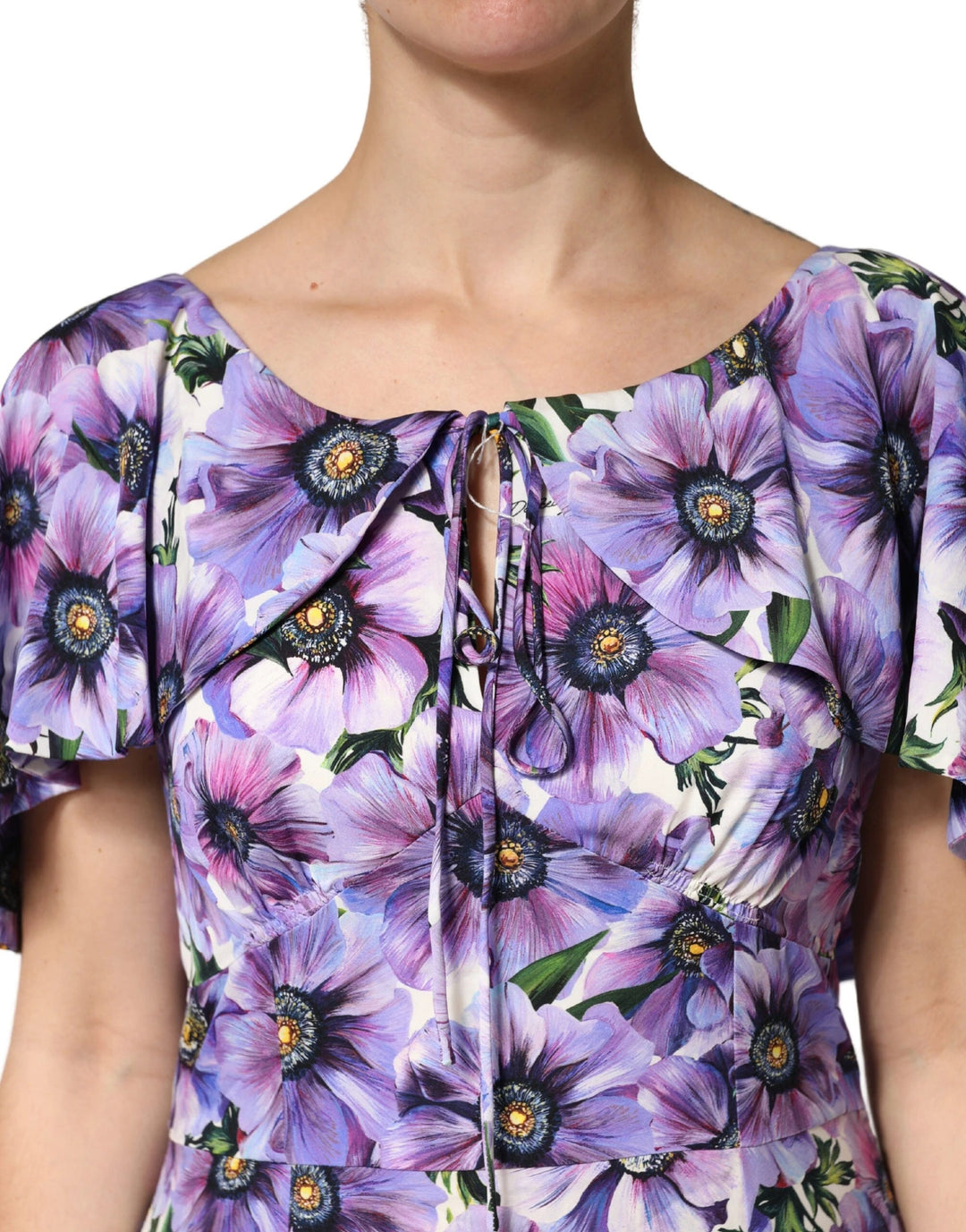 Dolce &amp; Gabbana Sample Sale Dolce &amp; Gabbana Purple Floral Silk Stretch Elegant Gown Dress - | Designer outlet