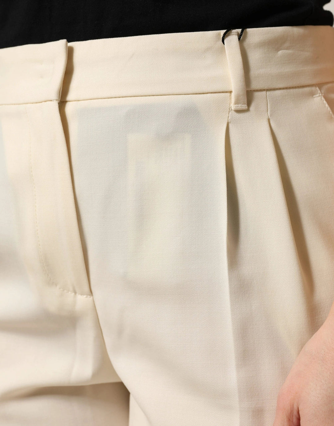 Dolce &amp; Gabbana Sample Sale Dolce &amp; Gabbana Ivory Wool Mid Waist Cropped Trouser Pants - | Designer outlet