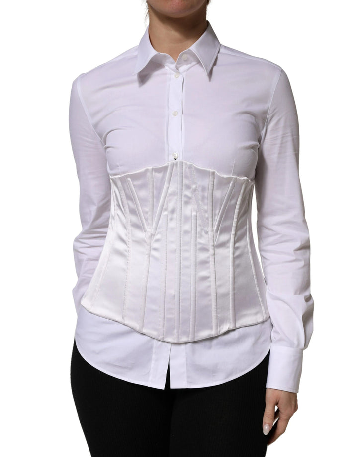 Dolce &amp; Gabbana Sample Sale Dolce &amp; Gabbana White Polyamide Waist Cincher Bustier Corset Top - | Designer outlet