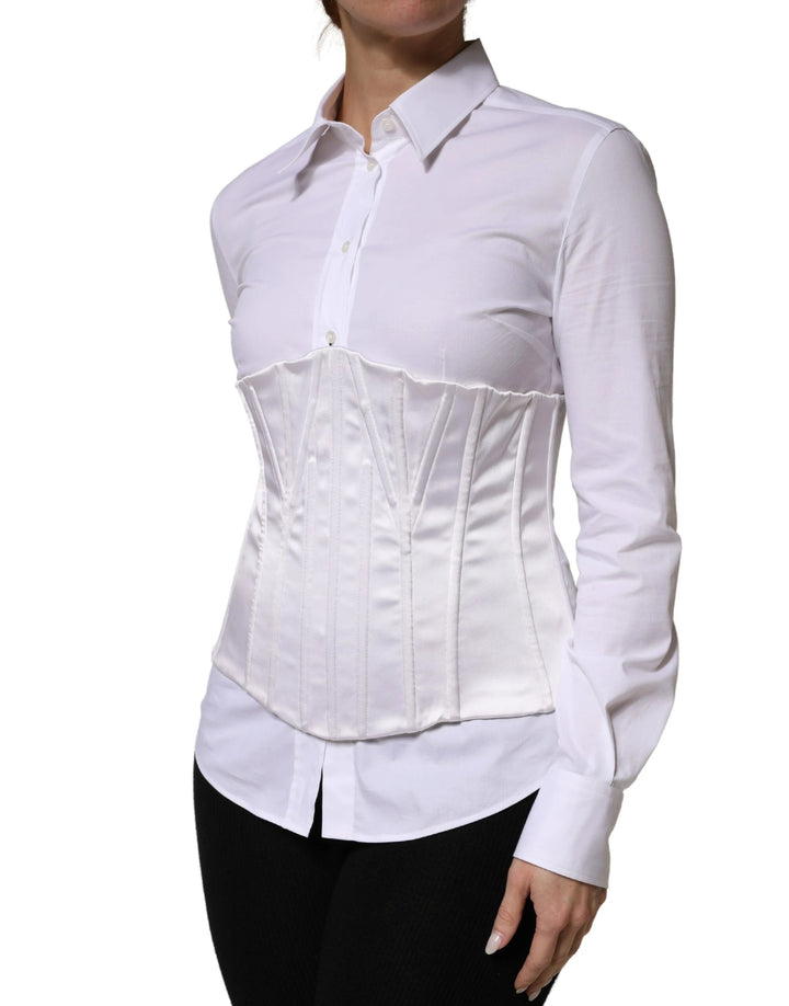 Dolce &amp; Gabbana Sample Sale Dolce &amp; Gabbana White Polyamide Waist Cincher Bustier Corset Top - | Designer outlet