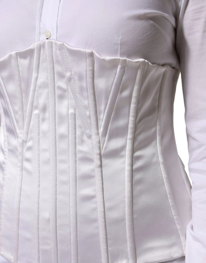 Dolce &amp; Gabbana Sample Sale Dolce &amp; Gabbana White Polyamide Waist Cincher Bustier Corset Top - | Designer outlet