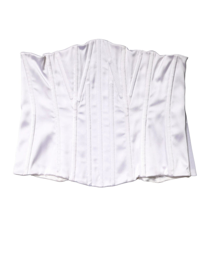 Dolce &amp; Gabbana Sample Sale Dolce &amp; Gabbana White Polyamide Waist Cincher Bustier Corset Top - | Designer outlet