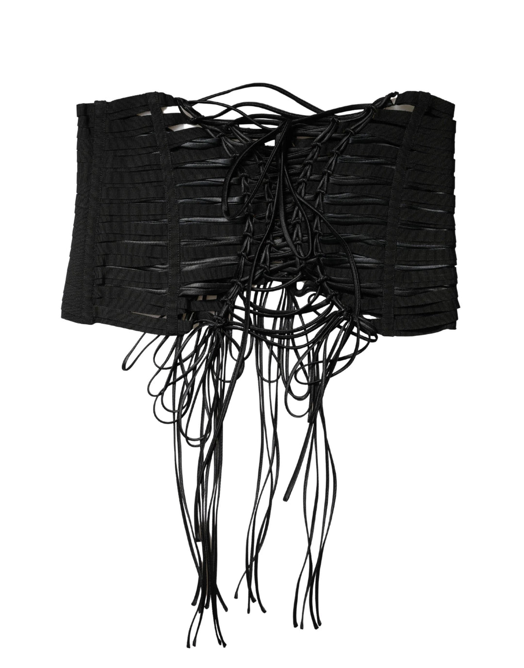 Dolce &amp; Gabbana Sample Sale Dolce &amp; Gabbana Black Polyester LaceUp Waist Cincher Corset Top - | Designer outlet