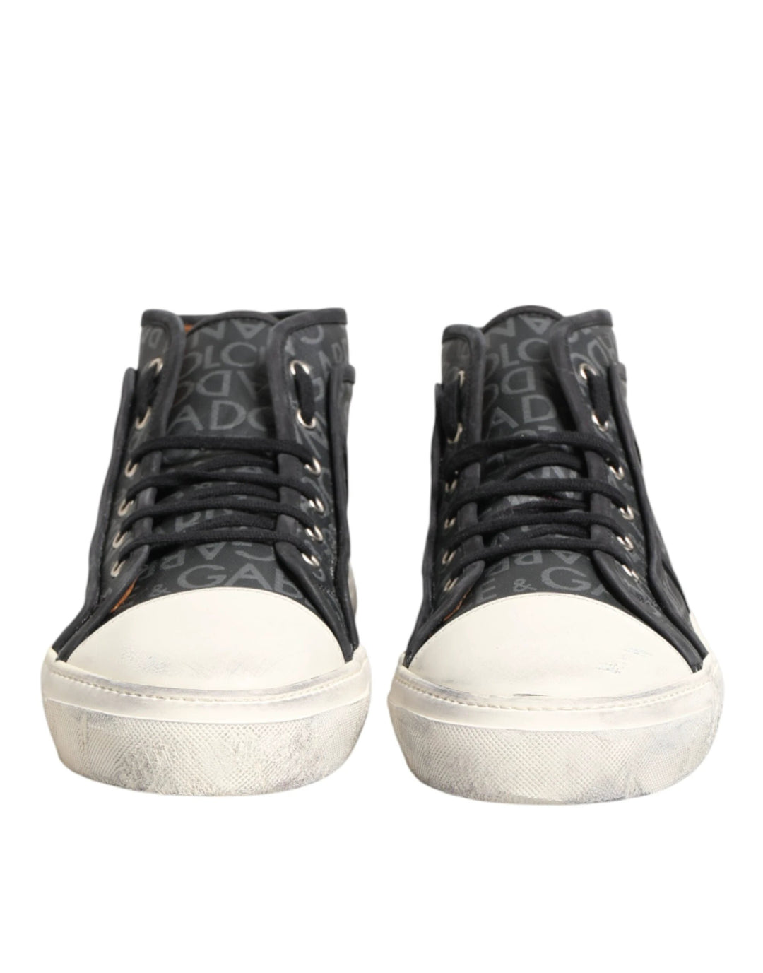 Dolce &amp; Gabbana Sample Sale Dolce &amp; Gabbana Black White Canvas Logo Mid Top Sneakers Shoes - | Designer outlet