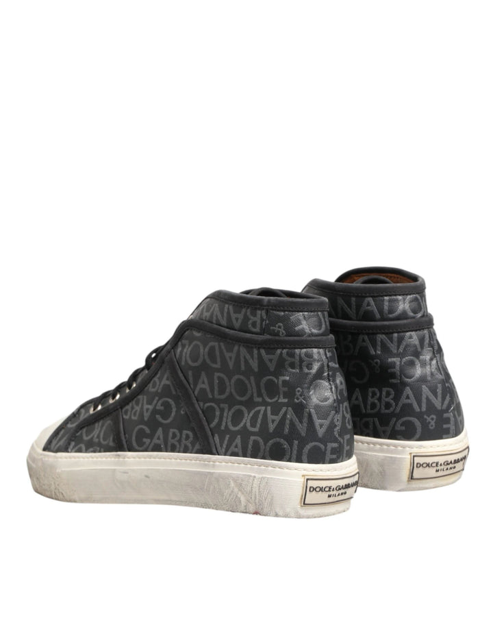 Dolce &amp; Gabbana Sample Sale Dolce &amp; Gabbana Black White Canvas Logo Mid Top Sneakers Shoes - | Designer outlet