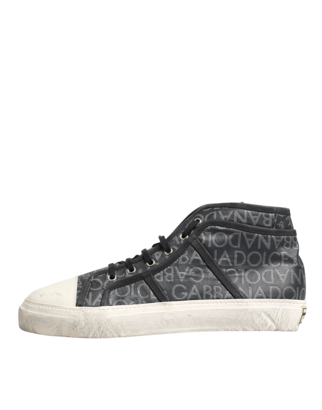 Dolce &amp; Gabbana Sample Sale Dolce &amp; Gabbana Black White Canvas Logo Mid Top Sneakers Shoes - | Designer outlet
