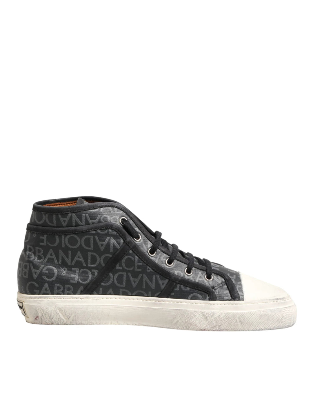 Dolce &amp; Gabbana Sample Sale Dolce &amp; Gabbana Black White Canvas Logo Mid Top Sneakers Shoes - | Designer outlet