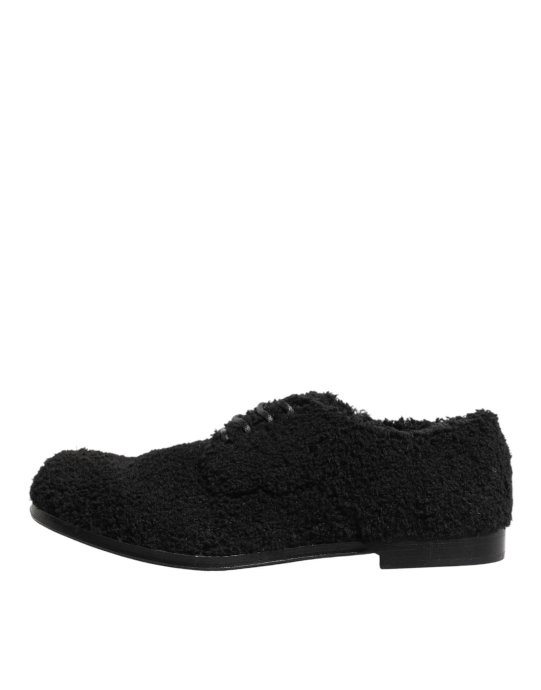 Dolce &amp; Gabbana Sample Sale Dolce &amp; Gabbana Men Black Riccio Shearling Dress Derby Shoes - | Designer outlet