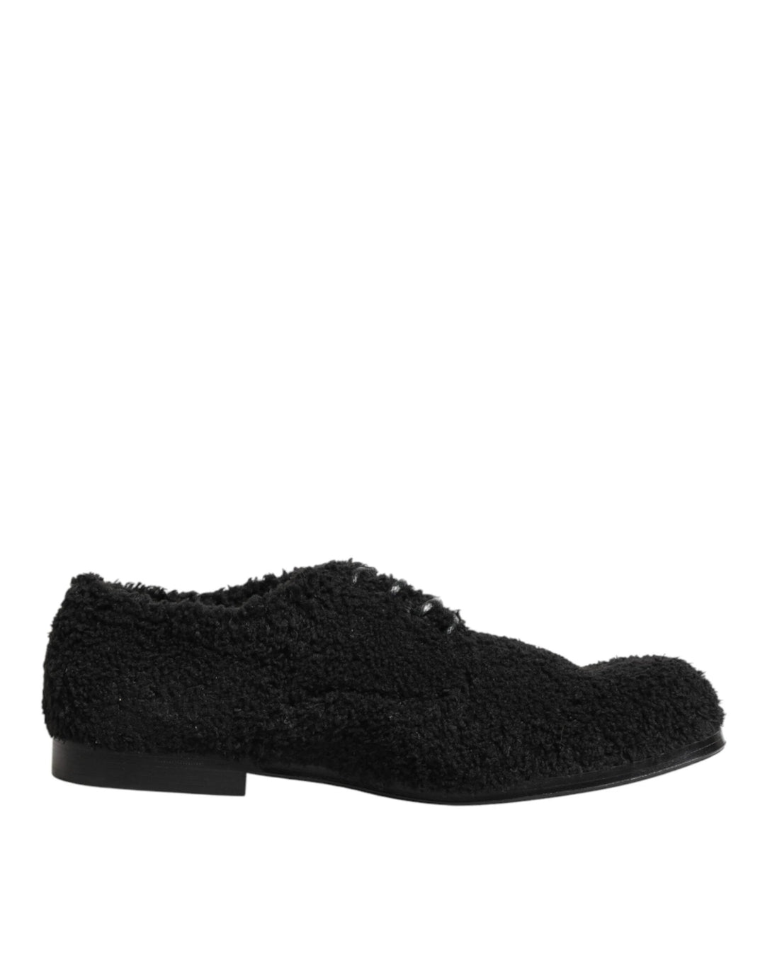 Dolce &amp; Gabbana Sample Sale Dolce &amp; Gabbana Men Black Riccio Shearling Dress Derby Shoes - | Designer outlet