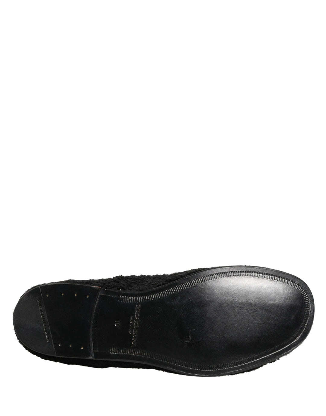 Dolce &amp; Gabbana Sample Sale Dolce &amp; Gabbana Men Black Riccio Shearling Dress Derby Shoes - | Designer outlet