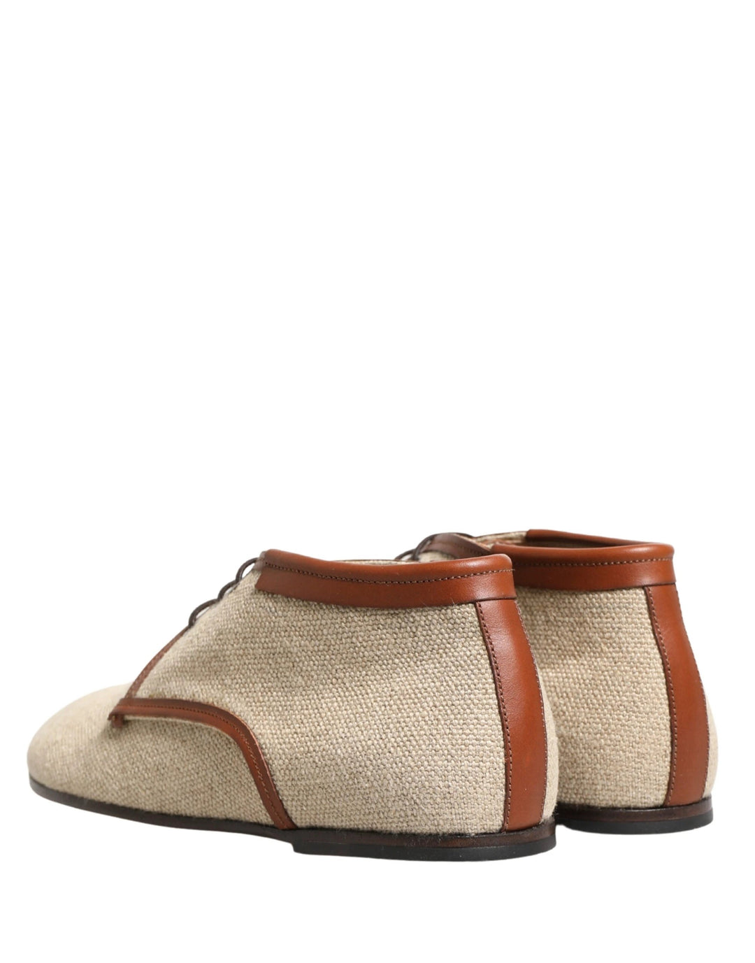 Dolce &amp; Gabbana Sample Sale Dolce &amp; Gabbana Beige Canvas Lace-Up Men Dress Derby Shoes - | Designer outlet