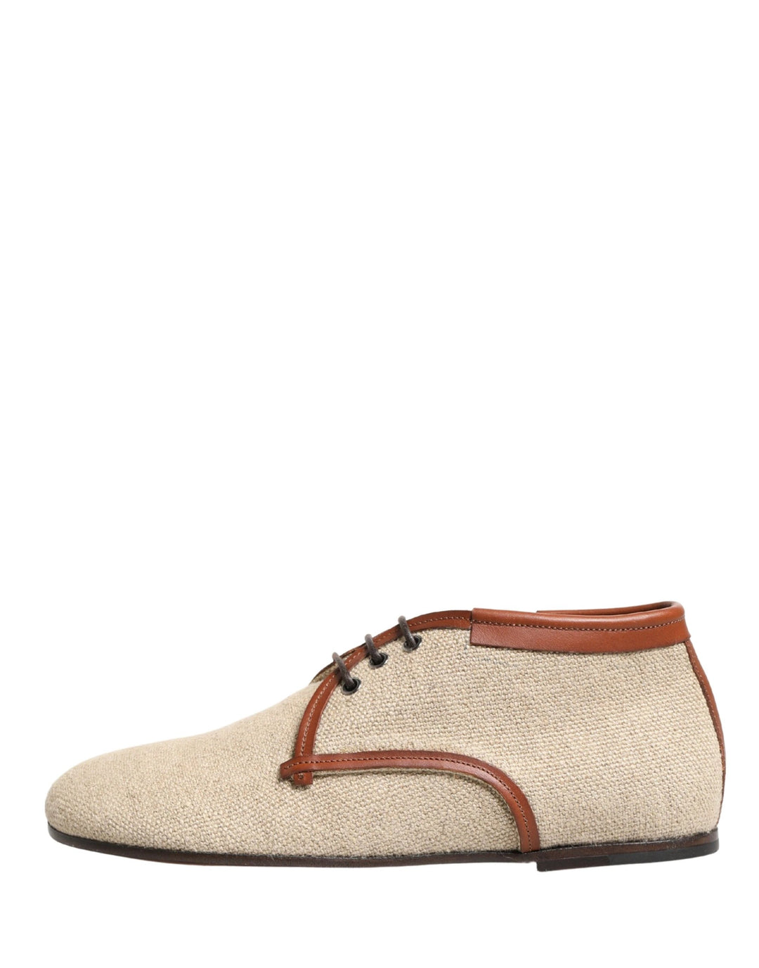 Dolce &amp; Gabbana Sample Sale Dolce &amp; Gabbana Beige Canvas Lace-Up Men Dress Derby Shoes - | Designer outlet
