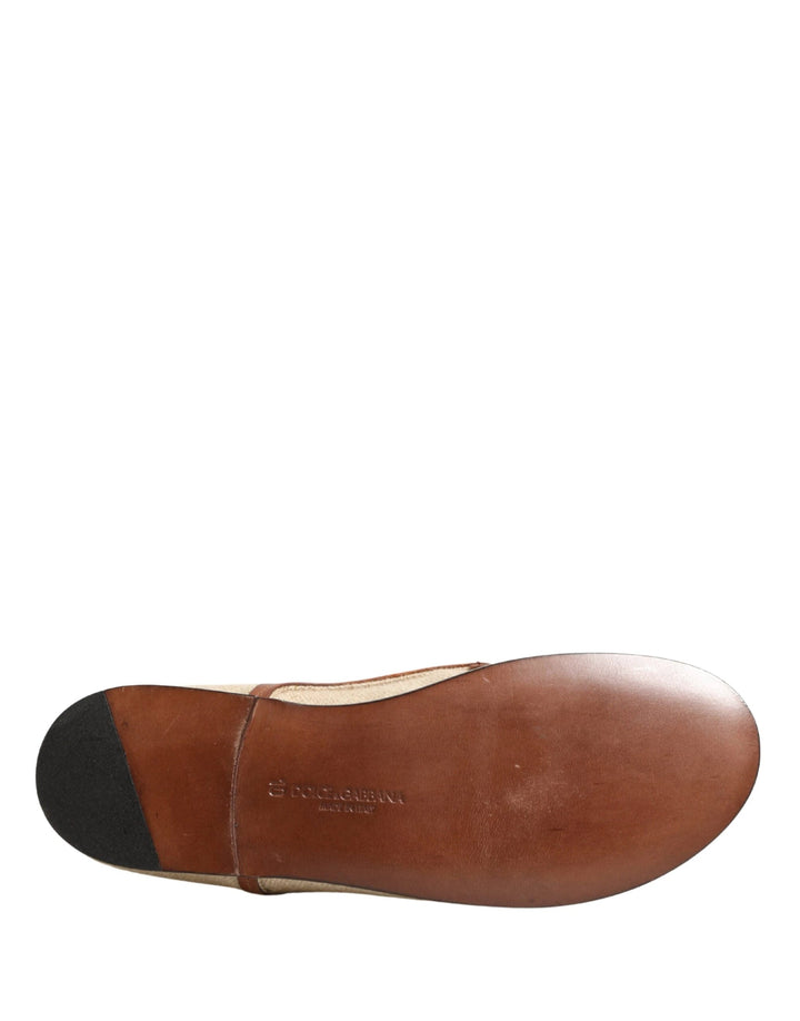 Dolce &amp; Gabbana Sample Sale Dolce &amp; Gabbana Beige Canvas Lace-Up Men Dress Derby Shoes - | Designer outlet