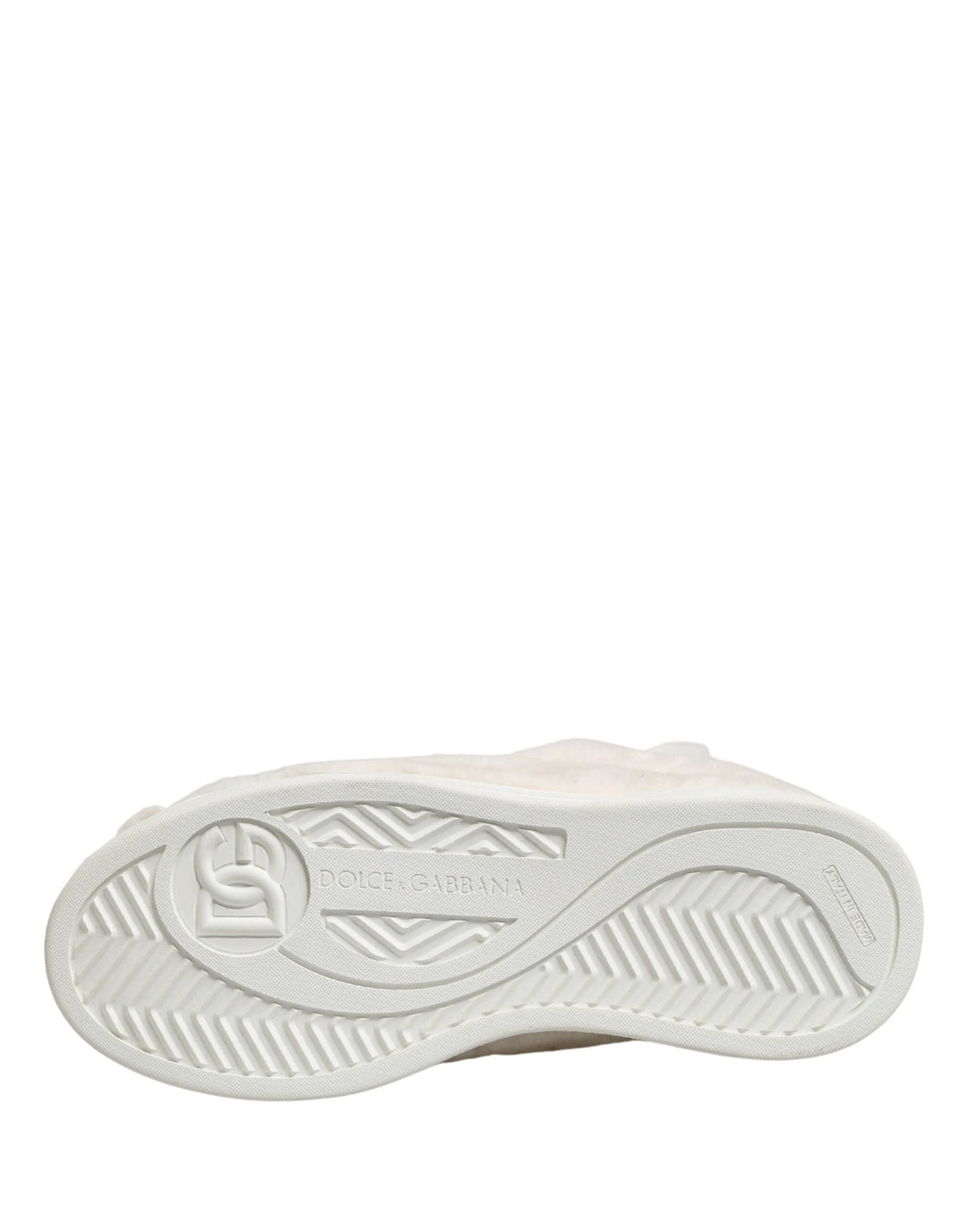 Dolce &amp; Gabbana Sample Sale Dolce &amp; Gabbana White Shearling Fur Bianco Low Top Sneakers Shoes - | Designer outlet