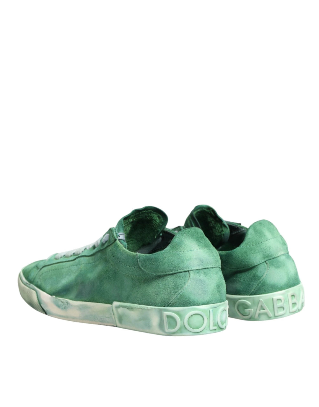 Dolce &amp; Gabbana Sample Sale Dolce &amp; Gabbana Green Suade DG Logo Sole Low Top Sneakers Shoes - | Designer outlet