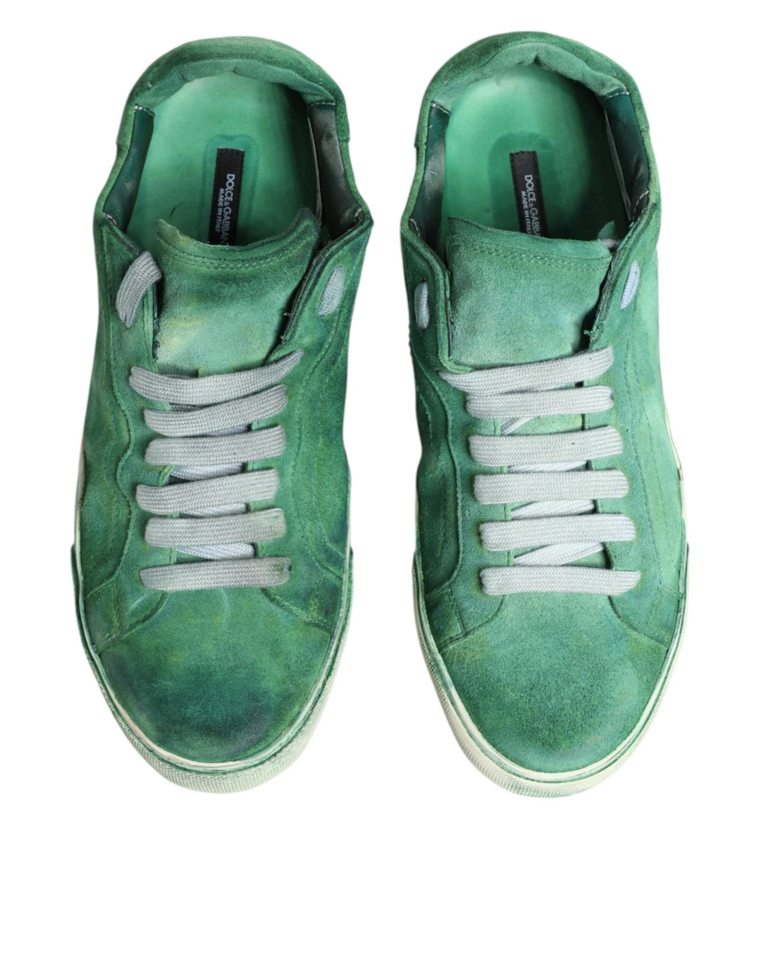 Dolce &amp; Gabbana Sample Sale Dolce &amp; Gabbana Green Suade DG Logo Sole Low Top Sneakers Shoes - | Designer outlet