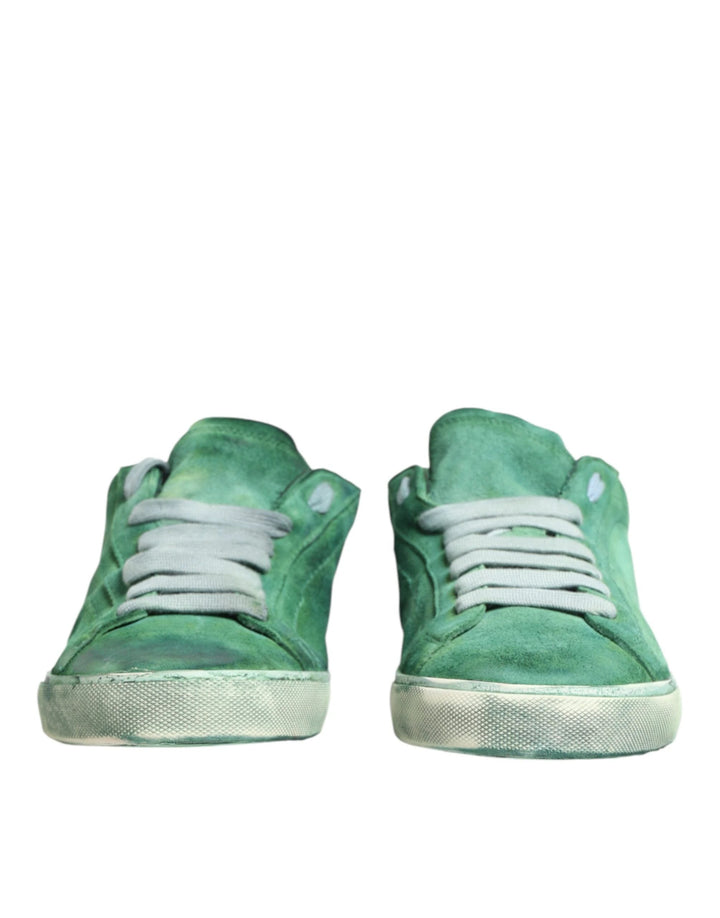 Dolce &amp; Gabbana Sample Sale Dolce &amp; Gabbana Green Suade DG Logo Sole Low Top Sneakers Shoes - | Designer outlet