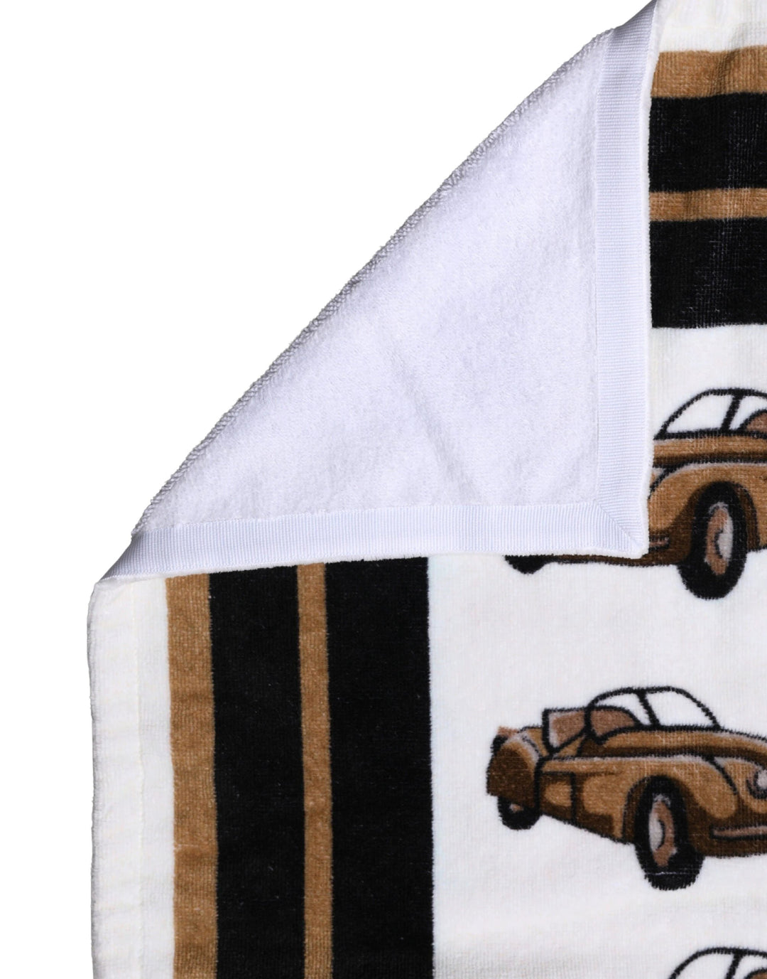 Dolce &amp; Gabbana Sample Sale Dolce &amp; Gabbana Towel White Cotton Car Graphic Print 115cm x 180cm Beach - | Designer outlet