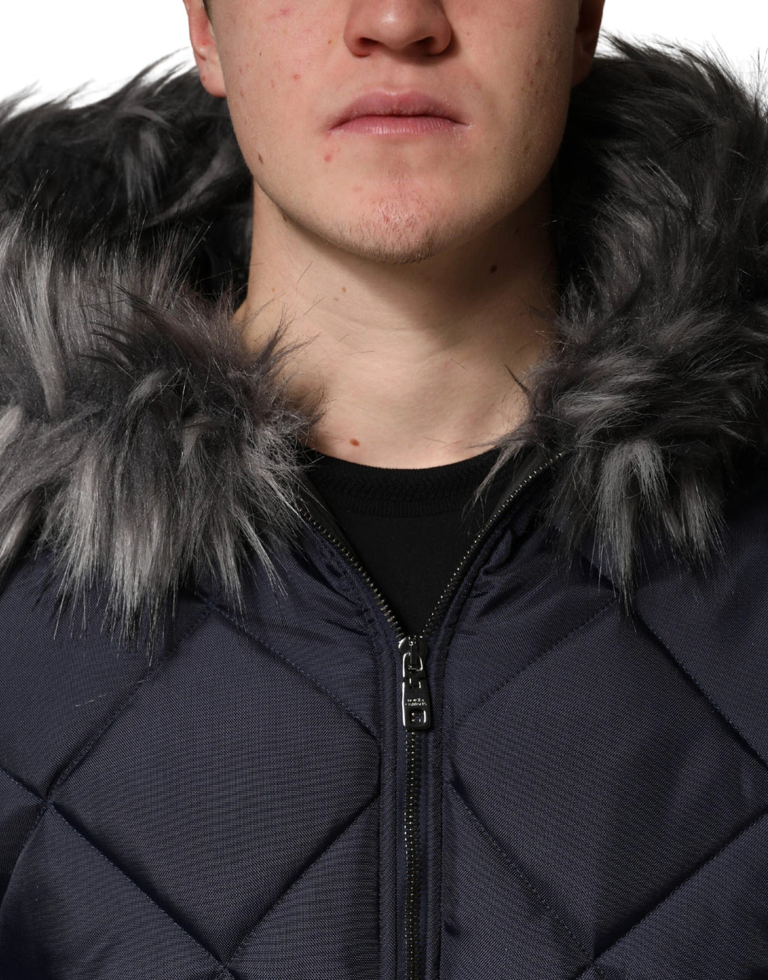 Dolce &amp; Gabbana Sample Sale Dolce &amp; Gabbana Black Quilted Fur Shearling Hooded Jacket - | Designer outlet