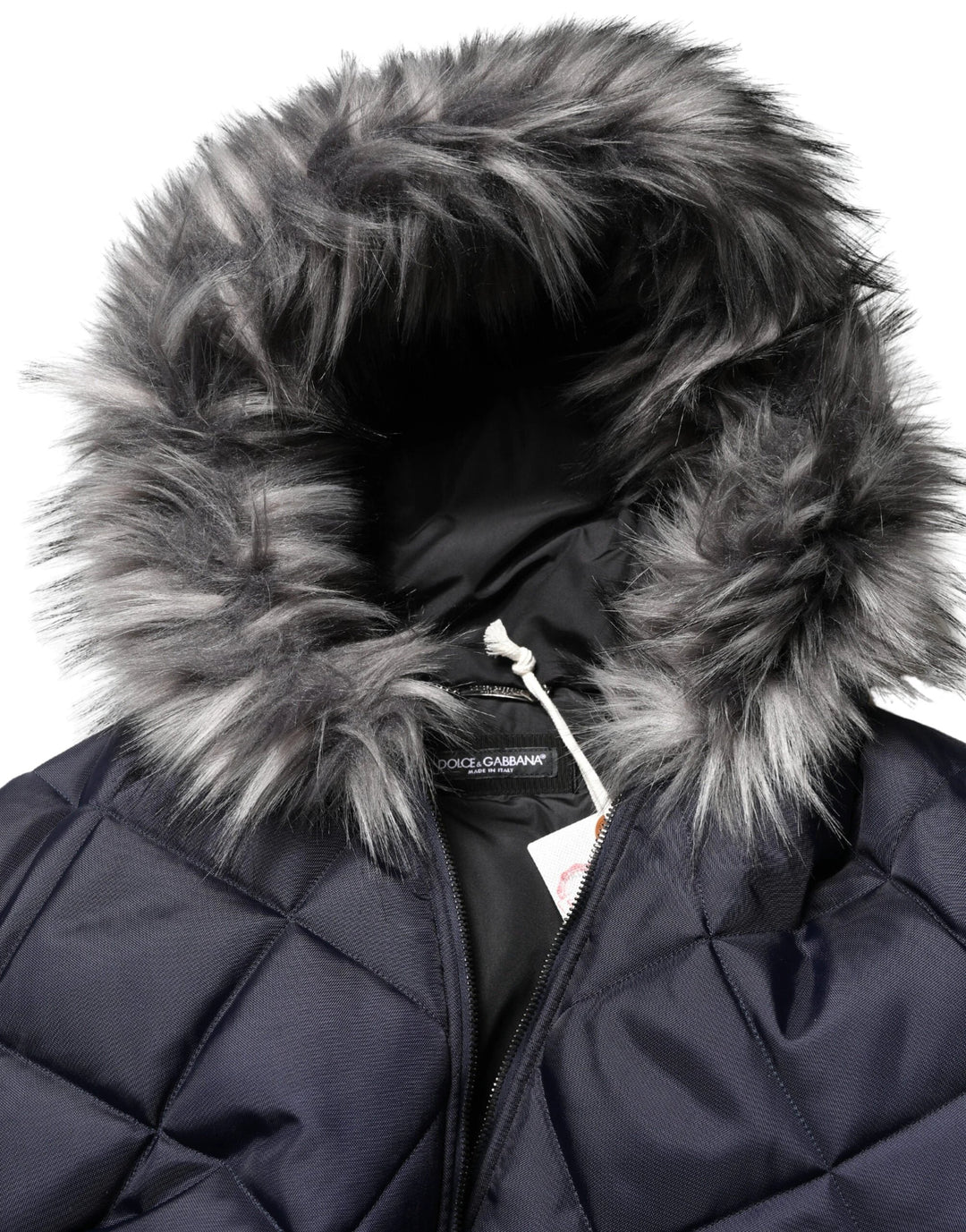 Dolce &amp; Gabbana Sample Sale Dolce &amp; Gabbana Black Quilted Fur Shearling Hooded Jacket - | Designer outlet