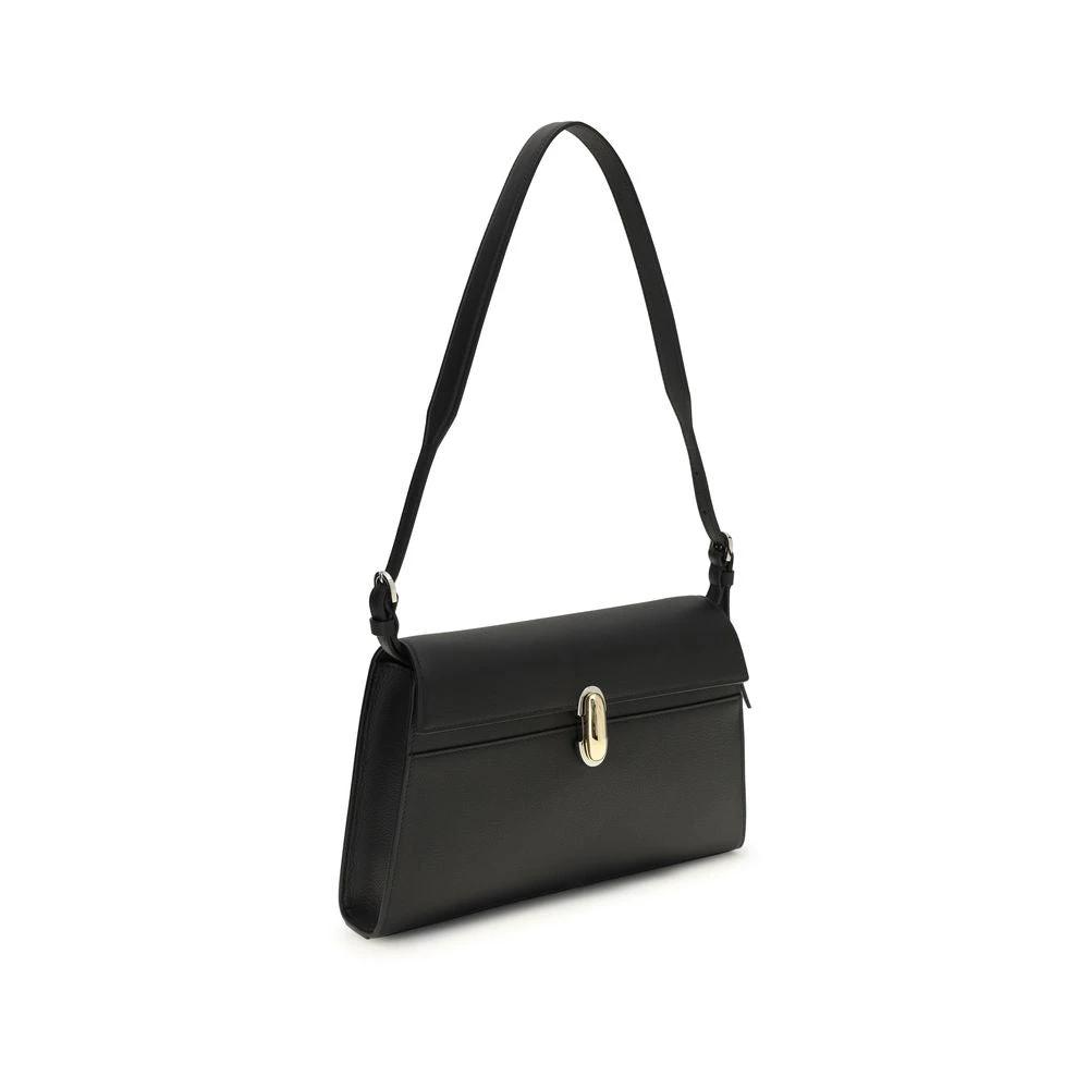 Savette Sample Sale Savette Black Calf Leather Bos Taurus Shoulder Bag - | Designer outlet