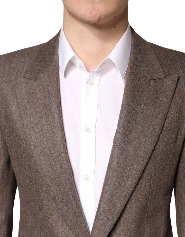 Dolce &amp; Gabbana Sample Sale Dolce &amp; Gabbana Brown Stripes Single Breasted Blazer - | Designer outlet