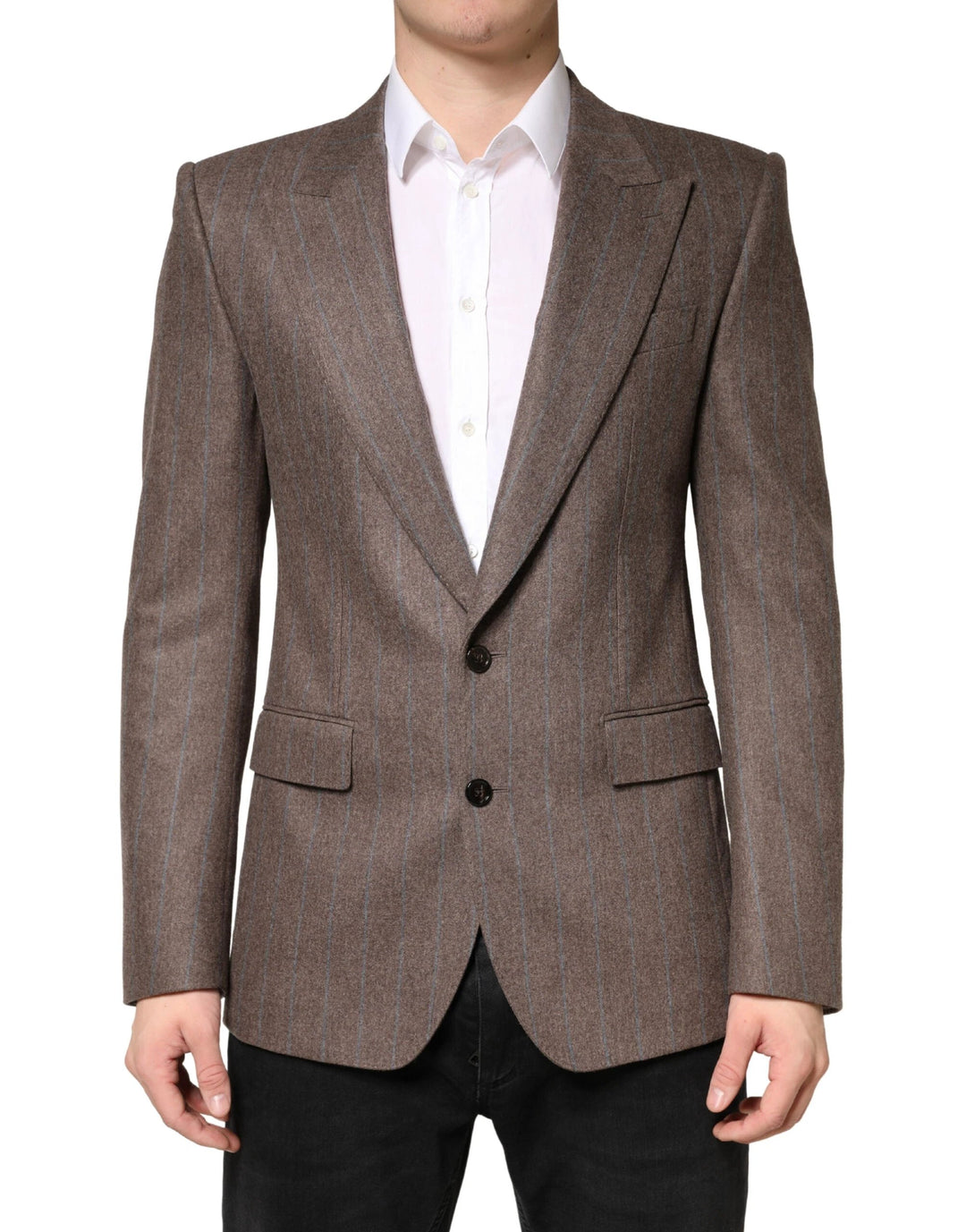 Dolce &amp; Gabbana Sample Sale Dolce &amp; Gabbana Brown Stripes Single Breasted Blazer - | Designer outlet