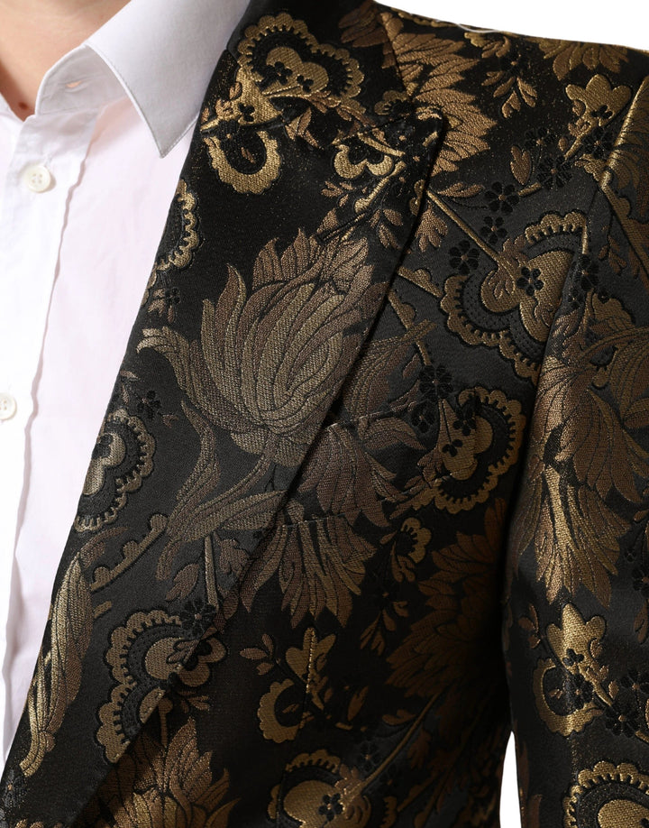 Dolce &amp; Gabbana Sample Sale Dolce &amp; Gabbana Gold Jacquard Single Breasted Tuxedo Blazer - | Designer outlet