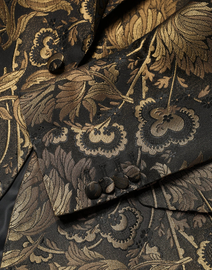 Dolce &amp; Gabbana Sample Sale Dolce &amp; Gabbana Gold Jacquard Single Breasted Tuxedo Blazer - | Designer outlet
