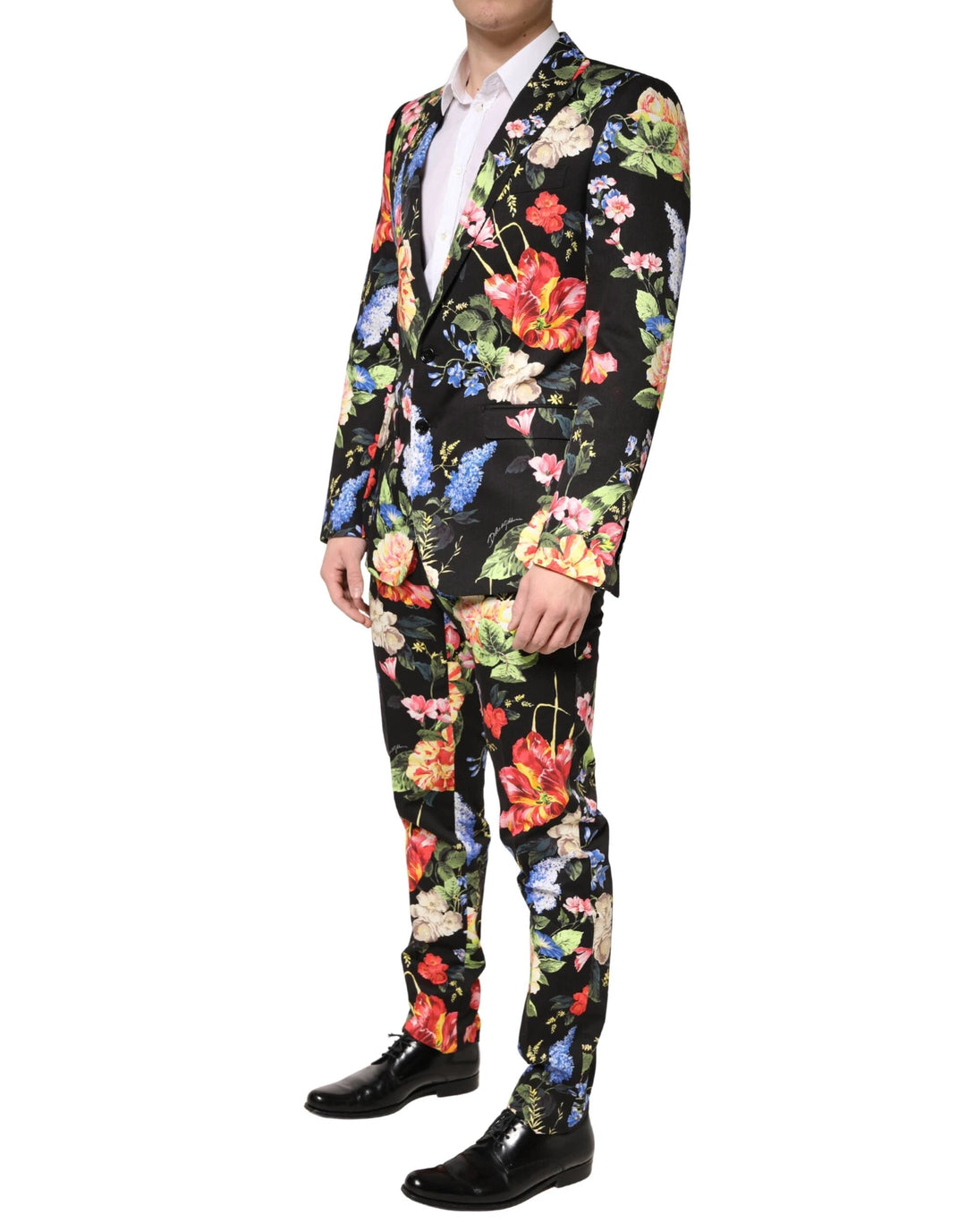 Dolce &amp; Gabbana Sample Sale Dolce &amp; Gabbana Black Floral Single Breasted MARTINI 2 Piece Suit - | Designer outlet