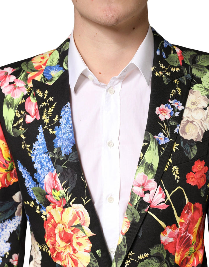 Dolce &amp; Gabbana Sample Sale Dolce &amp; Gabbana Black Floral Single Breasted MARTINI 2 Piece Suit - | Designer outlet