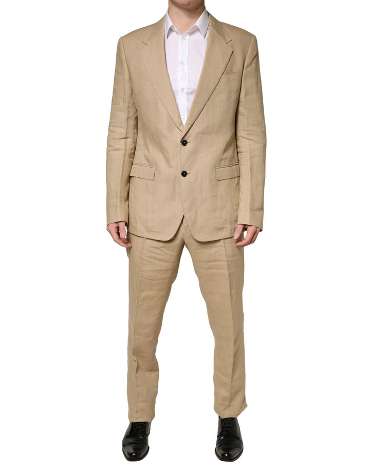 Dolce &amp; Gabbana Sample Sale Dolce &amp; Gabbana Beige TAORMINA Single Breasted Formal 2 Piece Suit - | Designer outlet