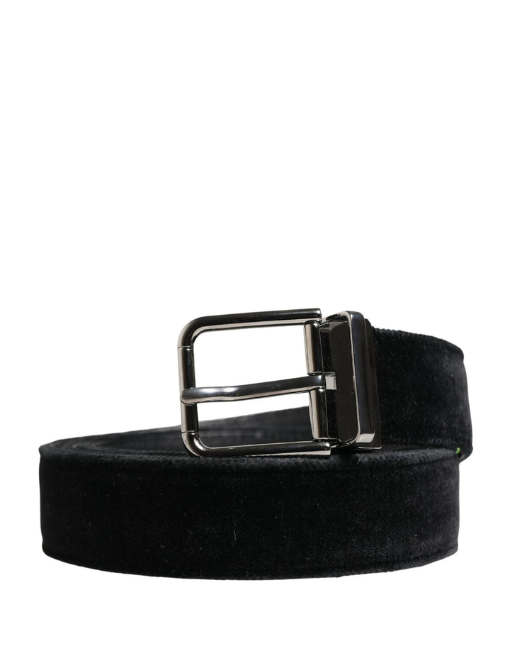 Dolce &amp; Gabbana Sample Sale Dolce &amp; Gabbana Black Suede Silver Tone Metal Buckle Men Belt - | Designer outlet