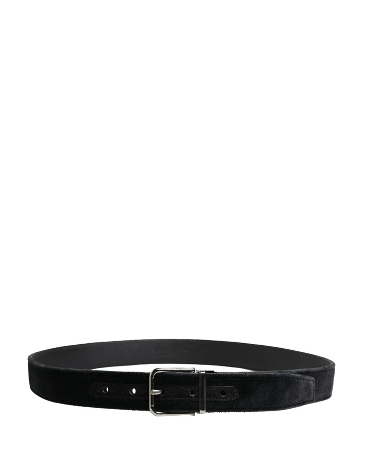 Dolce &amp; Gabbana Sample Sale Dolce &amp; Gabbana Black Suede Silver Tone Metal Buckle Men Belt - | Designer outlet