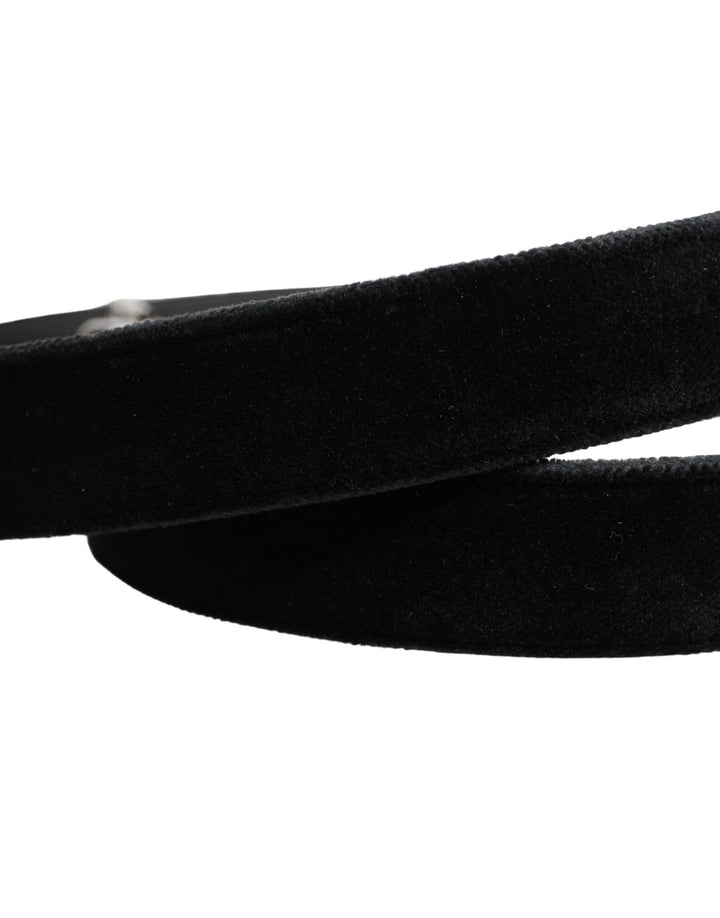 Dolce &amp; Gabbana Sample Sale Dolce &amp; Gabbana Black Suede Silver Tone Metal Buckle Men Belt - | Designer outlet