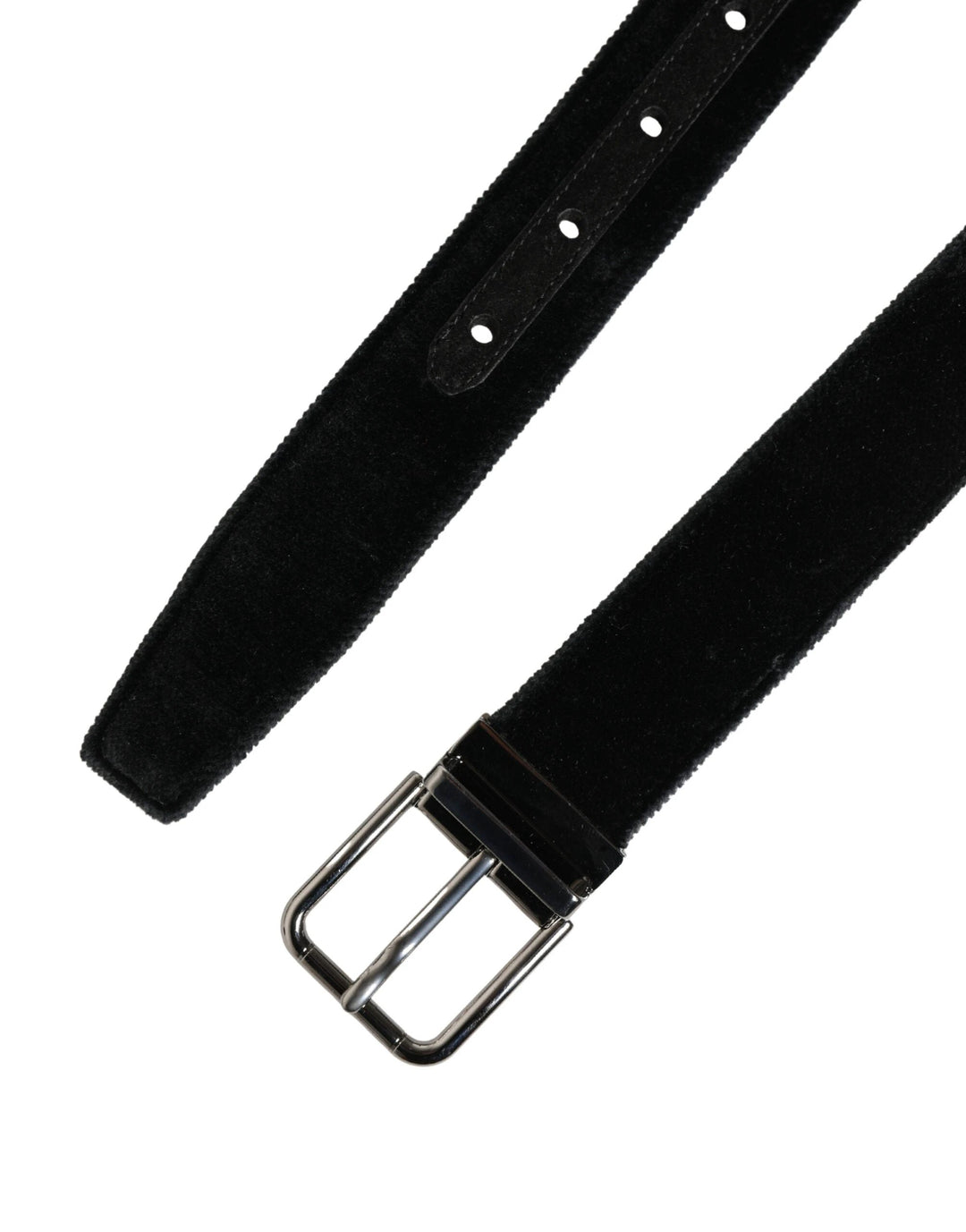 Dolce &amp; Gabbana Sample Sale Dolce &amp; Gabbana Black Suede Silver Tone Metal Buckle Men Belt - | Designer outlet