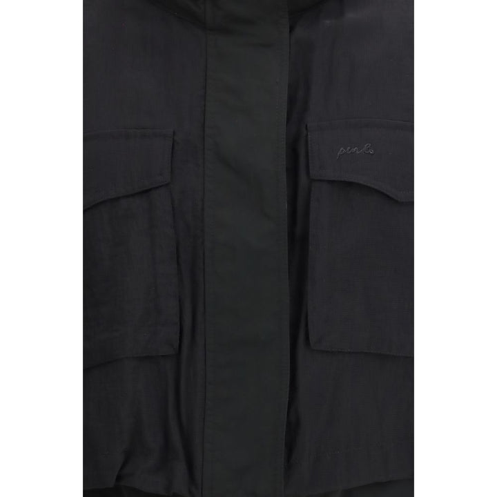 PINKO Black Nylon Sleveless Jacket