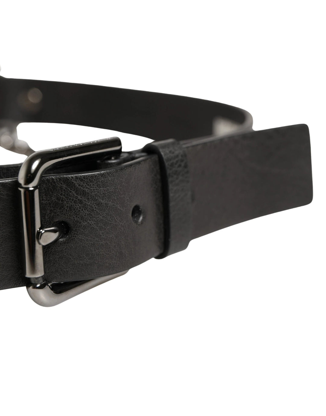Dolce &amp; Gabbana Sample Sale Dolce &amp; Gabbana Black Leather Silver Chain Waist Men Belt - | Designer outlet