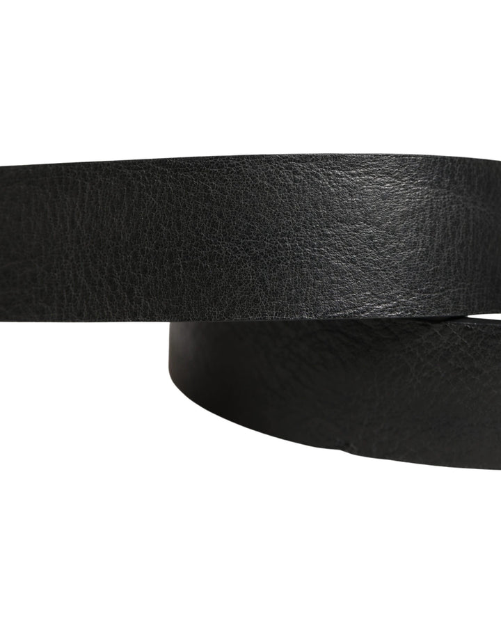 Dolce &amp; Gabbana Sample Sale Dolce &amp; Gabbana Black Leather Silver Chain Waist Men Belt - | Designer outlet