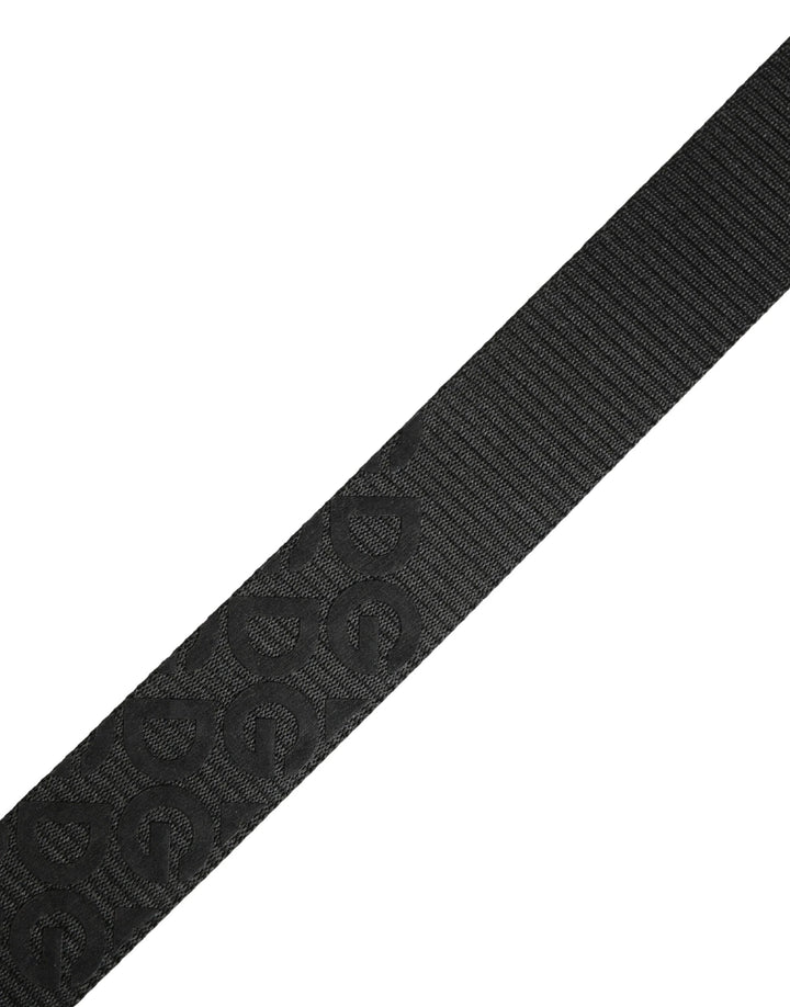 Dolce &amp; Gabbana Sample Sale Dolce &amp; Gabbana Black Logo Monogram Silver Metal Buckle Belt - | Designer outlet
