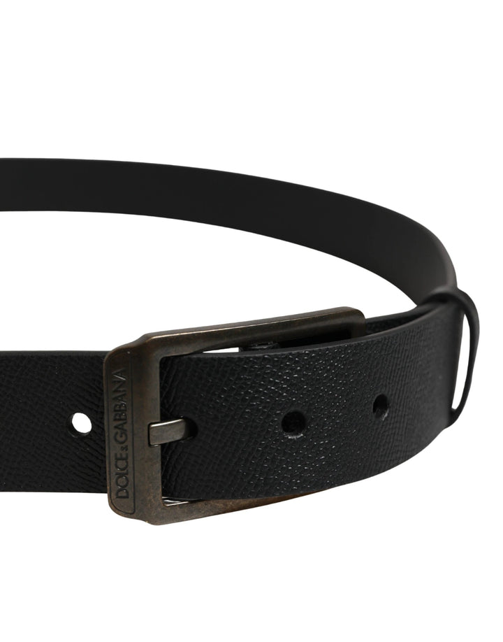 Dolce &amp; Gabbana Sample Sale Dolce &amp; Gabbana Black Calf Leather Gold Metal Buckle Belt - | Designer outlet