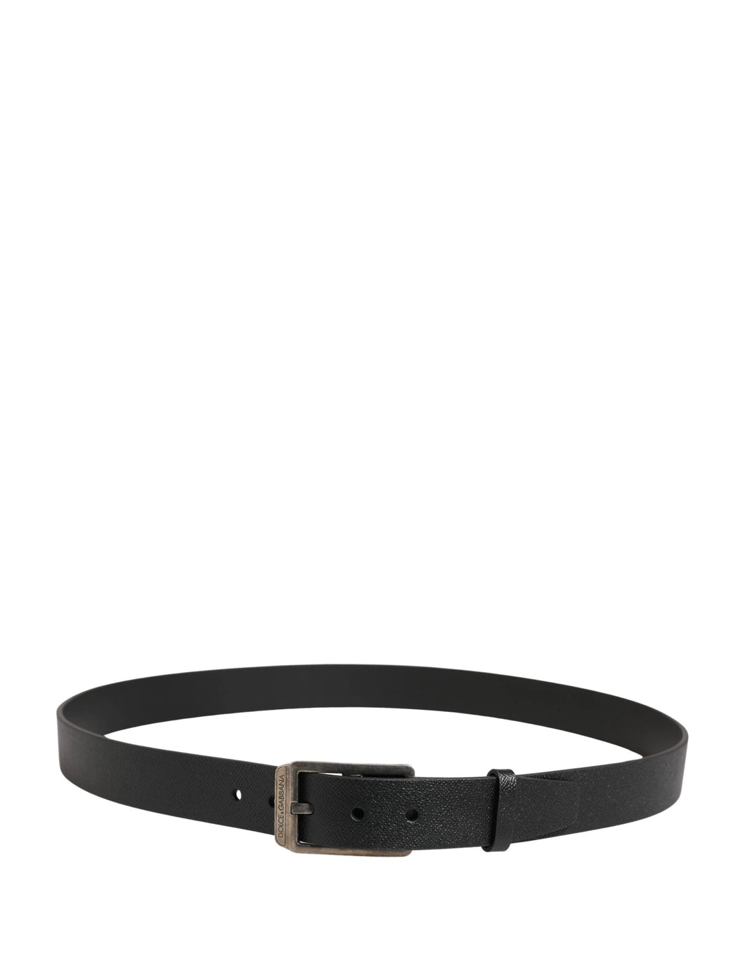 Dolce &amp; Gabbana Sample Sale Dolce &amp; Gabbana Black Calf Leather Silver Metal Buckle Belt - | Designer outlet