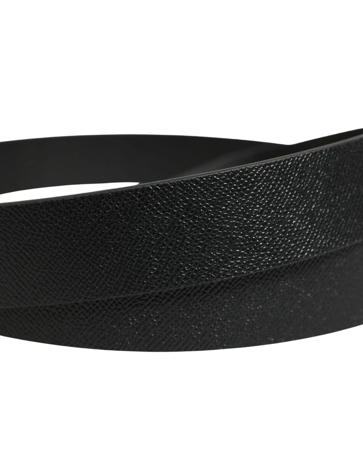 Dolce &amp; Gabbana Sample Sale Dolce &amp; Gabbana Black Calf Leather Silver Metal Buckle Belt - | Designer outlet