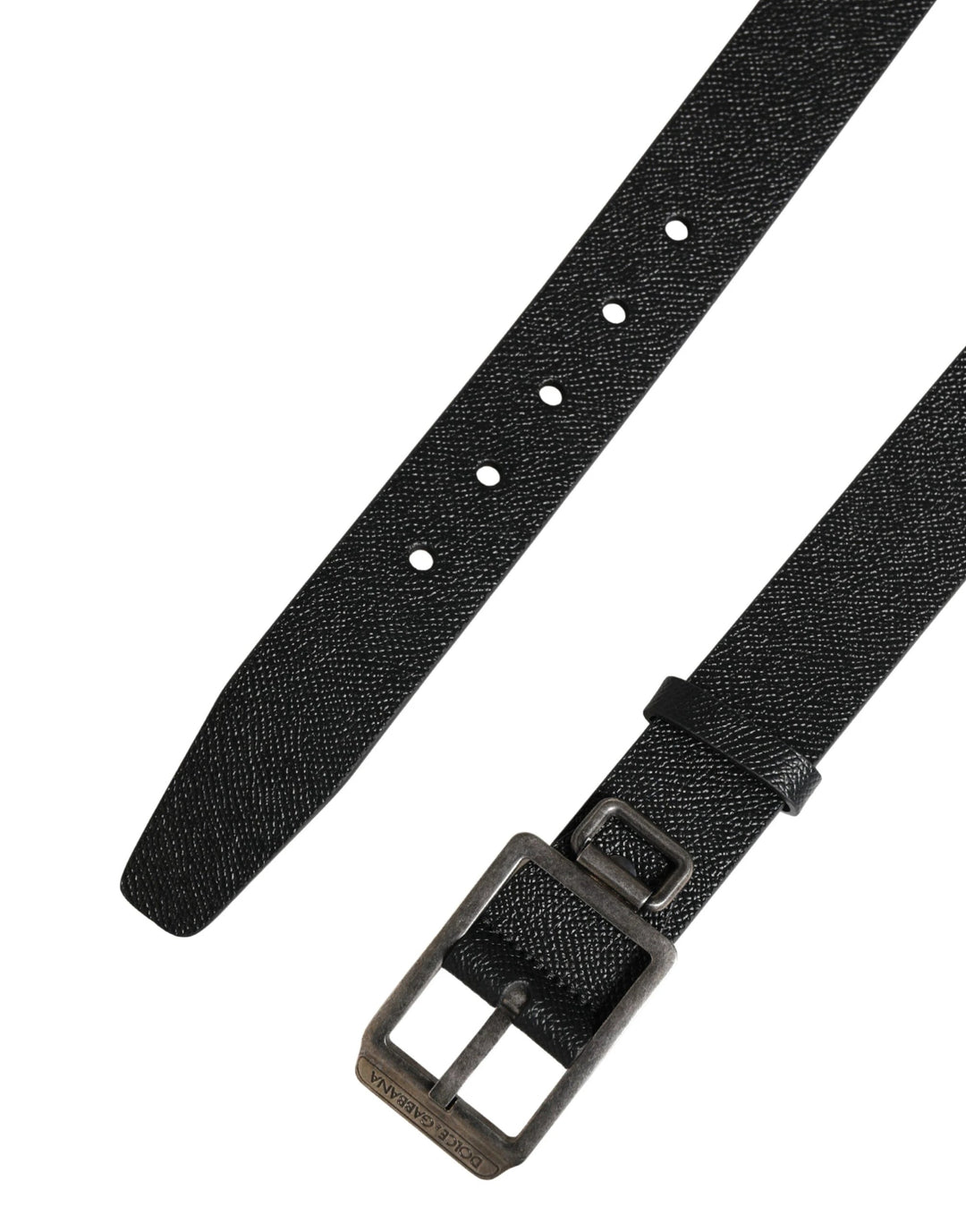 Dolce &amp; Gabbana Sample Sale Dolce &amp; Gabbana Black Calf Leather Silver Metal Buckle Belt - | Designer outlet